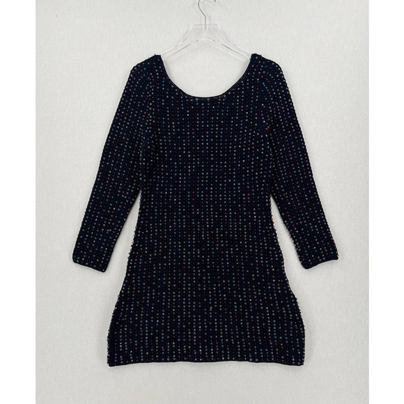 DOEN Dress Womens Large Navy Blue Solandis Knitted Beaded Mini Short NWT - Picture 4 of 16